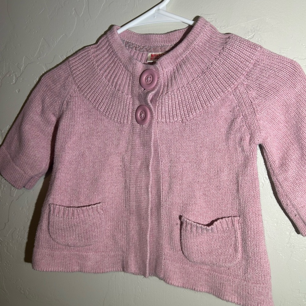 Mossimo Pink Knit Cottagecore Coquette Cardigan Girls Size‎ Small 6/6X - Picture 3 of 4